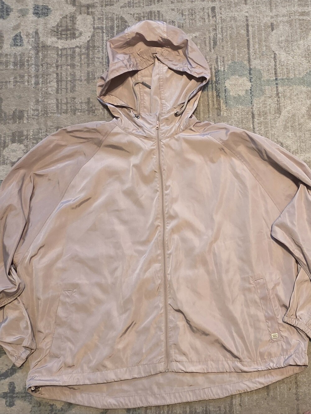 Soia & Kyo Oaklynn Windbreaker Jacket. Size 1X. Mauve/Beige. NWT